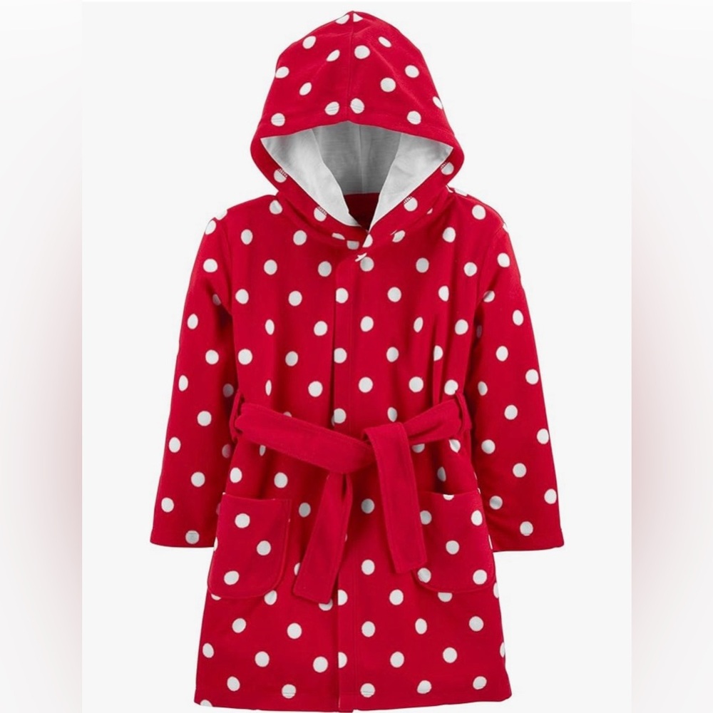 3/$20 Red Polka Dot Hooded Robe